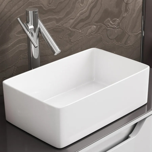 Раковина из сантехнического фарфора Teymi Helmi T50304 38х24 накладная цвет белый без отверстий под смеситель - фото 4