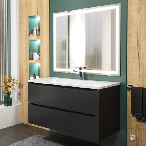 Раковина из литьевого мрамора Uperwood Infinity 45383433000 100х45 полувстраиваемая цвет белый - фото 2