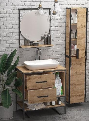 Тумба под раковину 1MarKa Grunge Loft Ц0000005442 80х50 цвет коричневый - фото 3