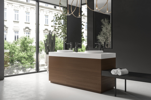 Раковина из искусственного камня Holbi CAPELLA 2.02.021.44.4 42х42 полувстраиваемая цвет серый - фото 3