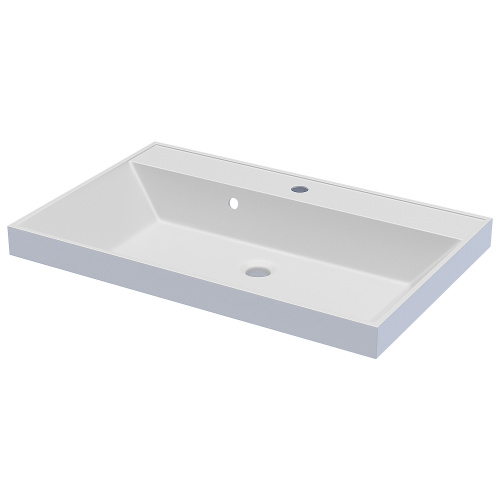 Раковина из литьевого мрамора Uperwood Classic 291020336 70х45 полувстраиваемая цвет белый глянцевый - фото 3