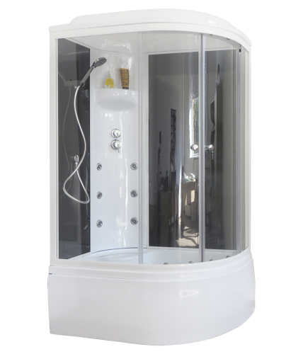 Душевая кабина Royal Bath ВК RB8120BK3-BT-L 120х80 асимметричная с крышей ориентация левая