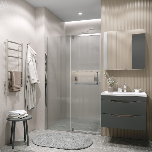 Душевая дверь Grossman Pragma 100.K33.03.120.10.02 120х195 стекло текстурное профиль хром глянцевый - фото 3