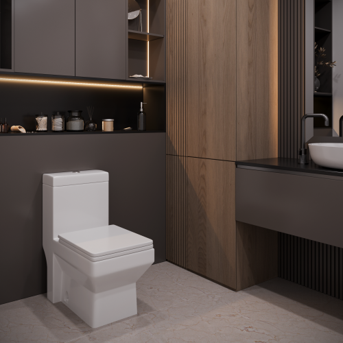 Унитаз-компакт напольный с бачком Stella Polar Бургос SP-00001889 белый с сиденьем микролифт душевой смыв - фото 2