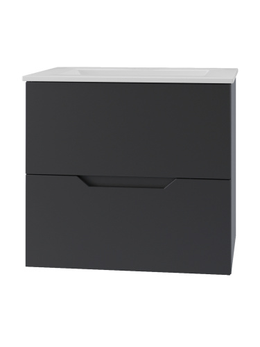 Тумба с раковиной Orange Line Li-60Tub+Ra 62х47х56 цвет черный - фото 2