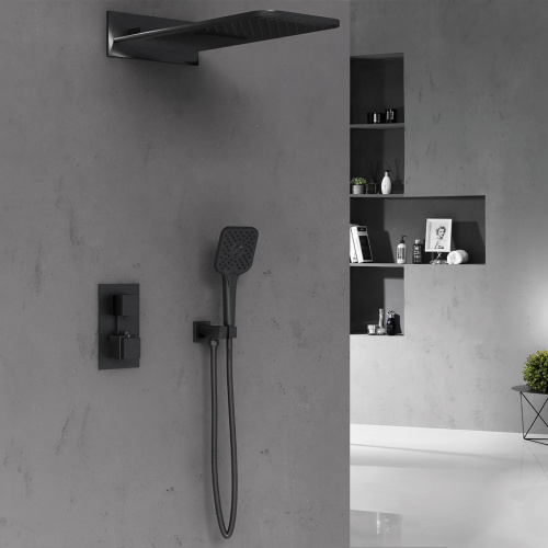 Душевая система Vincea VSFW-103TMB встраиваемая в стену с термостатом