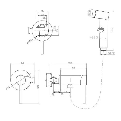 Гигиенический душ со смесителем Esko SMH хром - фото 3
