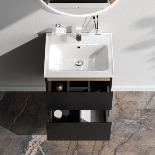 Тумба под раковину Am.Pm X-Joy M85AFHX0552BM 53х45х60 подвесная цвет черный - фото 3