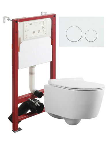 Комплект унитаз с инсталляцией и клавишей смыва Agger ATI05100+APB188 - фото 2