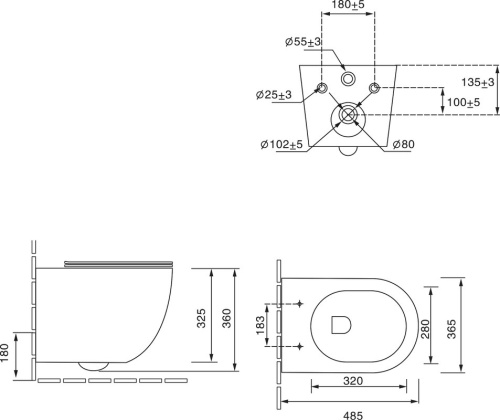 Унитаз подвесной SantiLine SL-5005T-BG бежевый матовый с сиденьем микролифт безободковый смыв торнадо - фото 2