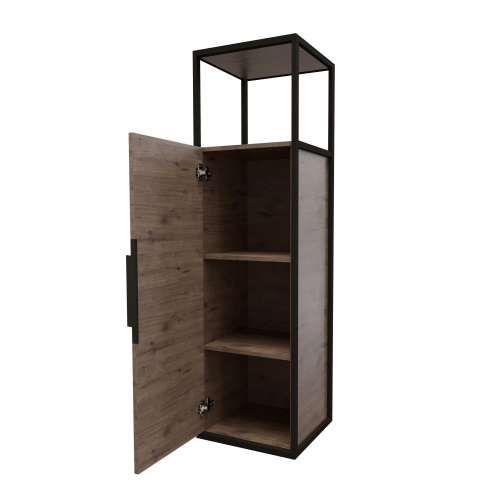 Шкаф-пенал Grossman Лофт 304001 40х37х140 подвесной цвет веллингтон/черный - фото 4