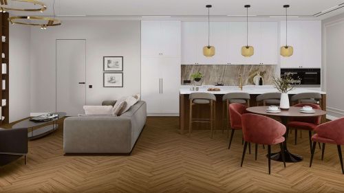 SPC ламинат Damy Floor LONDON 5246-10 Лидс толщина 0.4 см 43 класс 615х123 - фото 4