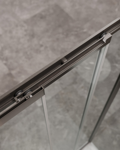 Душевая дверь Cezares MOLVENO MOLVENO-BF-3-90-C-GM-IV 90х195 стекло прозрачное профиль оружейная сталь - фото 3