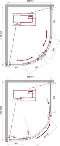 Душевой уголок BelBagno UNO-195 UNO-195-RH-2-120/90-C-Cr 120х90 стекло прозрачное профиль хром глянцевый без поддона - фото 2
