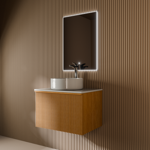 Тумба с раковиной+зеркало Art Decco Andy (Энди) AAN06W11S3M0 60x45x40 подвесная цвет белый дуб - фото 3