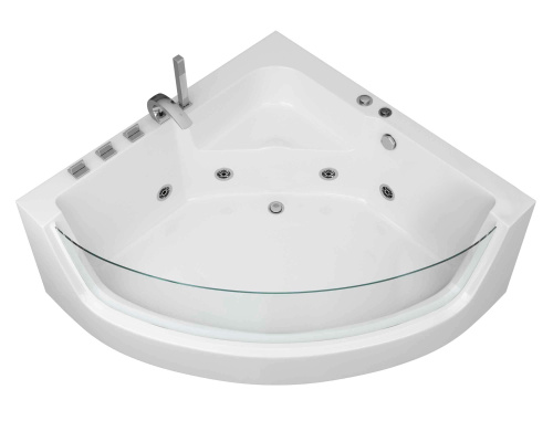 Ванна акриловая гидромассажная Grossman GR-15000-1 150х150 угловая четверть круга с ножками