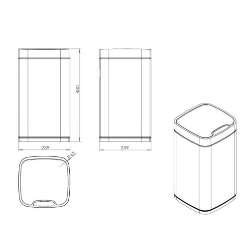 Ведро мусорное Java S-883B-12O - фото 3