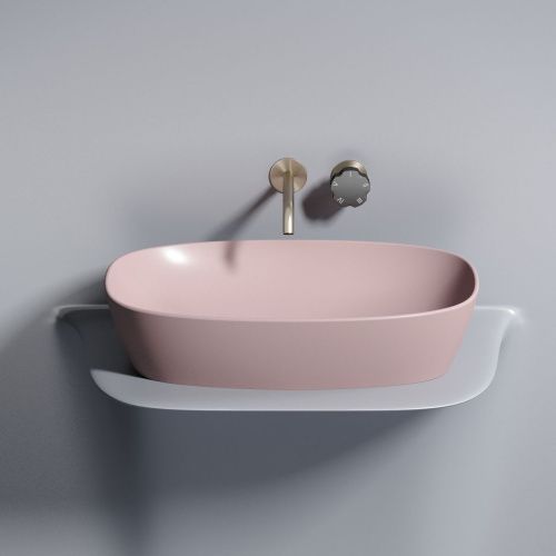 Раковина из сантехнического фарфора Ceramica Nova ELEMENT CN6049MP 60х40 накладная цвет розовый без отверстий под смеситель - фото 2