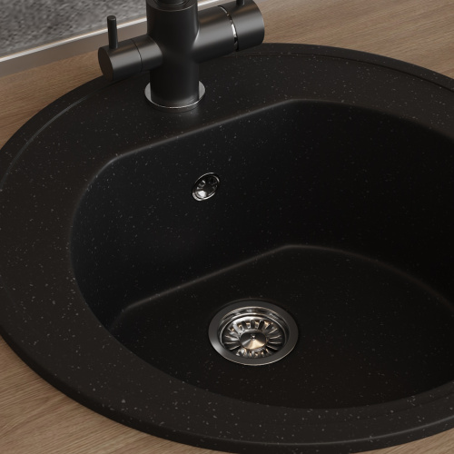 Кухонная мойка Teymi Lina T120101 51х51 цвет черный поверхность матовая - фото 4