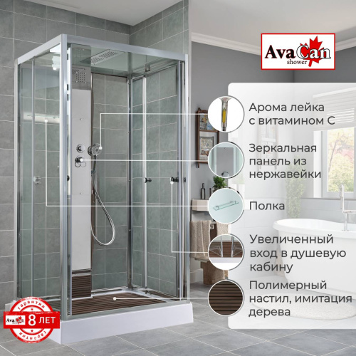 Душевая кабина AvaCan Z Z1912 120х90 прямоугольная с крышей ориентация универсальная - фото 2