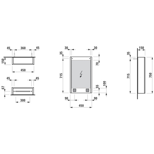 Зеркало-шкаф Laufen Frame 4.0830.2.900.144.1 45х15х75 подвесной цвет белый - фото 2