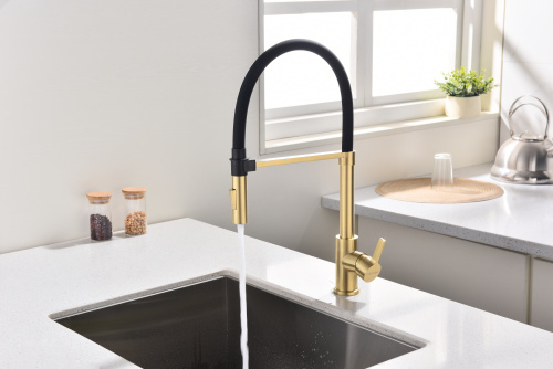 Смеситель для кухни Paulmark HALT Ha214021-LG на раковину светлое брашированное золото - фото 3