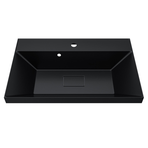Раковина из литьевого мрамора Uperwood Classic New RClassicNew70bg 70х45 полувстраиваемая цвет черный глянцевый - фото 5