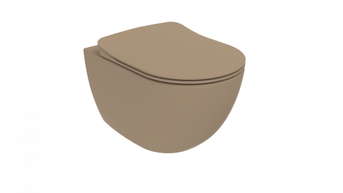Чаша унитаза подвесная Creavit Free FE322-11CM00E-0000 цвет коричневый матовый без сиденья смыв торнадо - фото 5