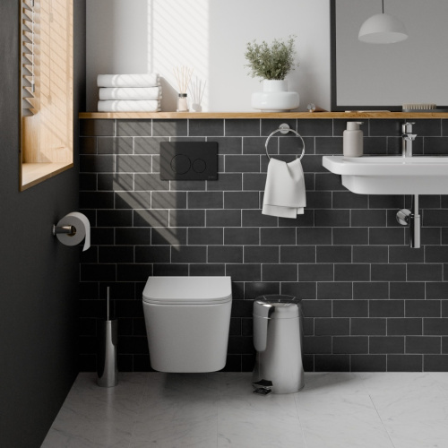 Клавиша смыва механическая Iberica Blanca INOX-O IB.B081.002.003 цвет черный - фото 4