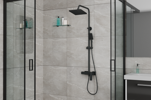 Душевая стойка Rush Thira TR3635-40Black настенная цвет черный - фото 3