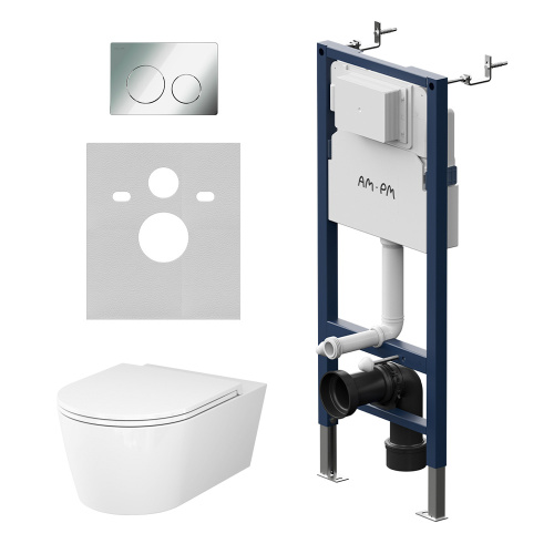 Комплект унитаз с инсталляцией с клавишей смыва Am.Pm Func IS90151.8F1701