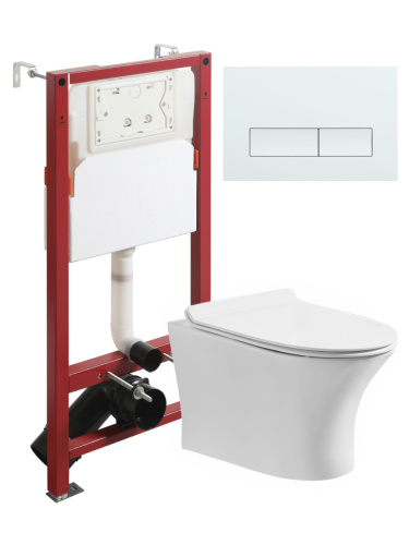 Комплект унитаз с инсталляцией и клавишей смыва Orange CI01-100W+APB288 - фото 2