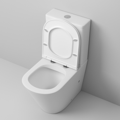 Унитаз напольный с бачком Grossman Санфаянс GR-4450MS белый матовый с сиденьем микролифт безободковый каскадный смыв - фото 4