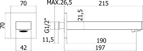 Излив Paffoni Ringo ZBOC111CR настенный хром - фото 2