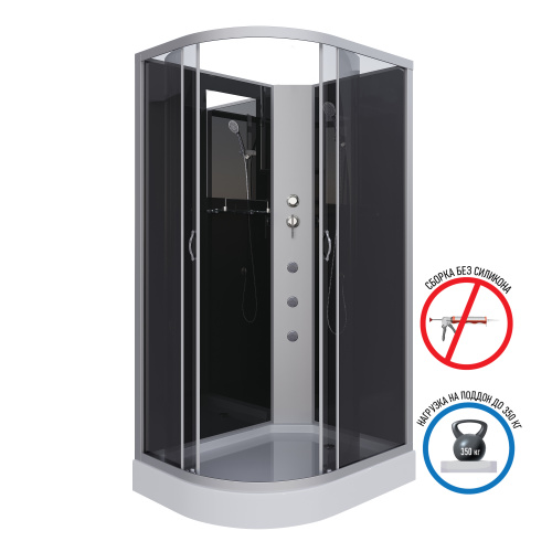 Душевая кабина Niagara Classic 35121433RBKG 120х80 асимметричная без крыши ориентация правая - фото 2