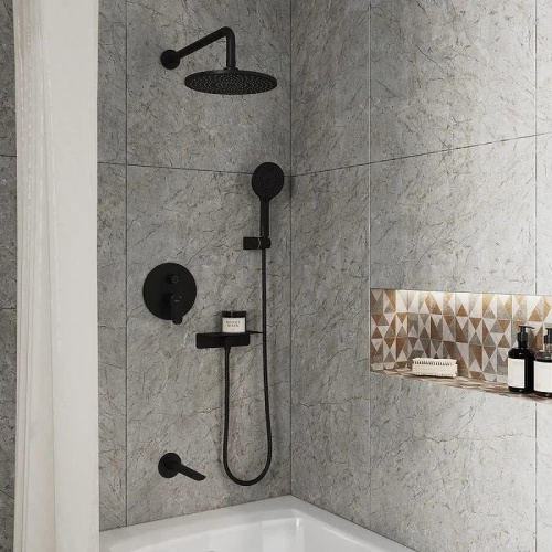 Душевая система Milardo Rora RORBL03M68 встраиваемая в стену цвет черный матовый - фото 2