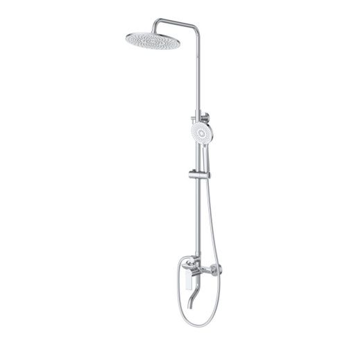 Комплект: стойка со смесителем BelBagno AURORA AURORA-VSCM/LVM-CRM настенный хром - фото 3