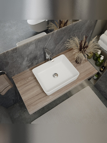 Столешница Teymi Helmi T150410 100х50 подвесная цвет коричневый - фото 5