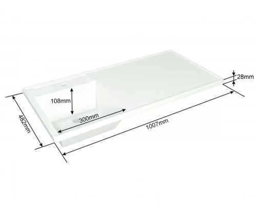 Раковина из искусственного камня СанТа Лидер 900107N 100х50 над стиральной машиной цвет белый - фото 4