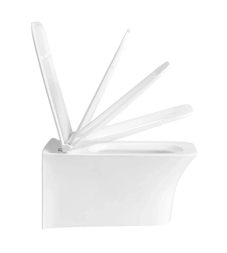 Чаша унитаза подвесная Arrow AHB2156 цвет белый без сиденья безободковая каскадный смыв - фото 2