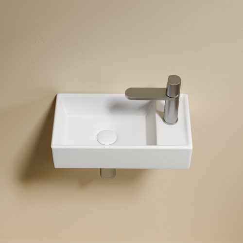 Раковина из сантехнического фарфора Ceramica Nova ELEMENT CN6051LMW 42х22 подвесная цвет белый матовый 1 отверстие под смеситель - фото 4