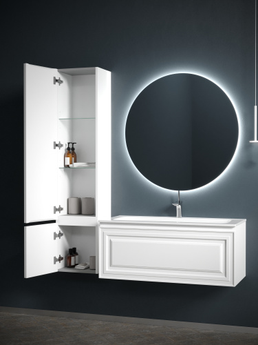 Шкаф-пенал Sancos Very PVR35LW 35х30х160 подвесной цвет белый - фото 3