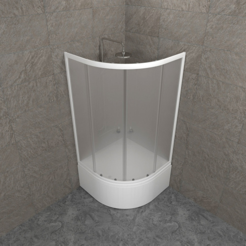 Душевой уголок Тритон Ультра Щ0000065752 90х90 стекло матовое профиль белый с поддоном - фото 5