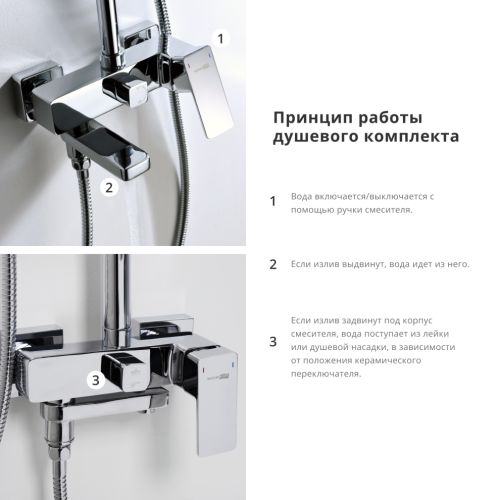 Душевая стойка WasserKRAFT SK17701CH настенная цвет хром - фото 3