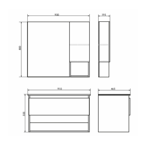 Зеркало-шкаф Comforty Бордо 00-00006663CF 90х20х80 подвесной цвет дуб темно-коричневый - фото 2