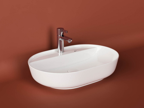 Раковина из сантехнического фарфора Ceramica Nova MODO CN2004 61х45 накладная цвет белый 1 отверстие под смеситель - фото 3