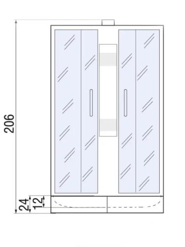 Душевая кабина River NARA Б/К 80/24 MT (10000002159) 80х80 четверть круга без крыши ориентация универсальная - фото 2