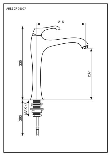 Смеситель для кухни Emmevi Ares 76007/BR на раковину бронза - фото 2