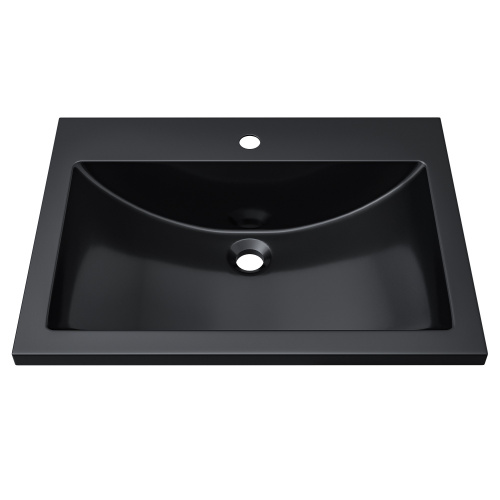 Раковина из литьевого мрамора Uperwood Self 4538341200 60х45 полувстраиваемая цвет черный - фото 5