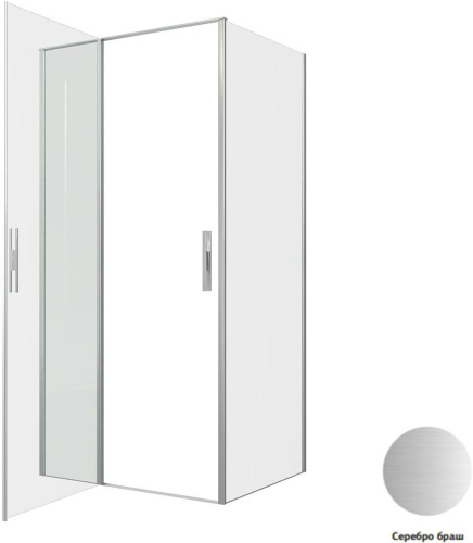 Душевой уголок Allen Brau Priority 3.31029.BA + 3.31041.BA 100х80 стекло прозрачное профиль серебро брашированное без поддона - фото 3